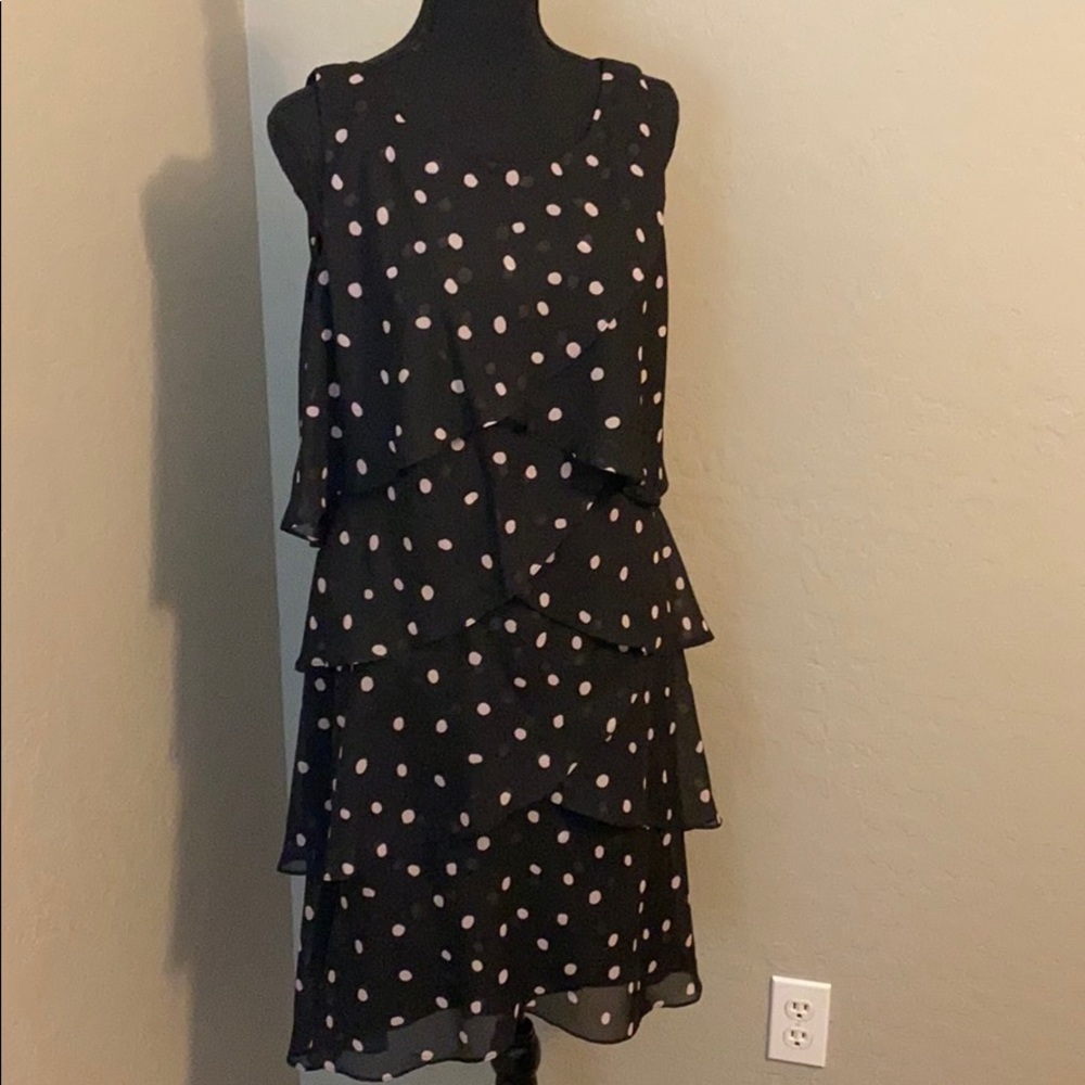NWT Black and Pink Polka Dot Dress
